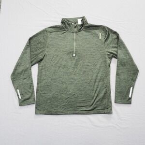 Reebok 1/4 Zip Pullover Mens Large Long Sleeve Athleisure Shirt Top Waffle Knit